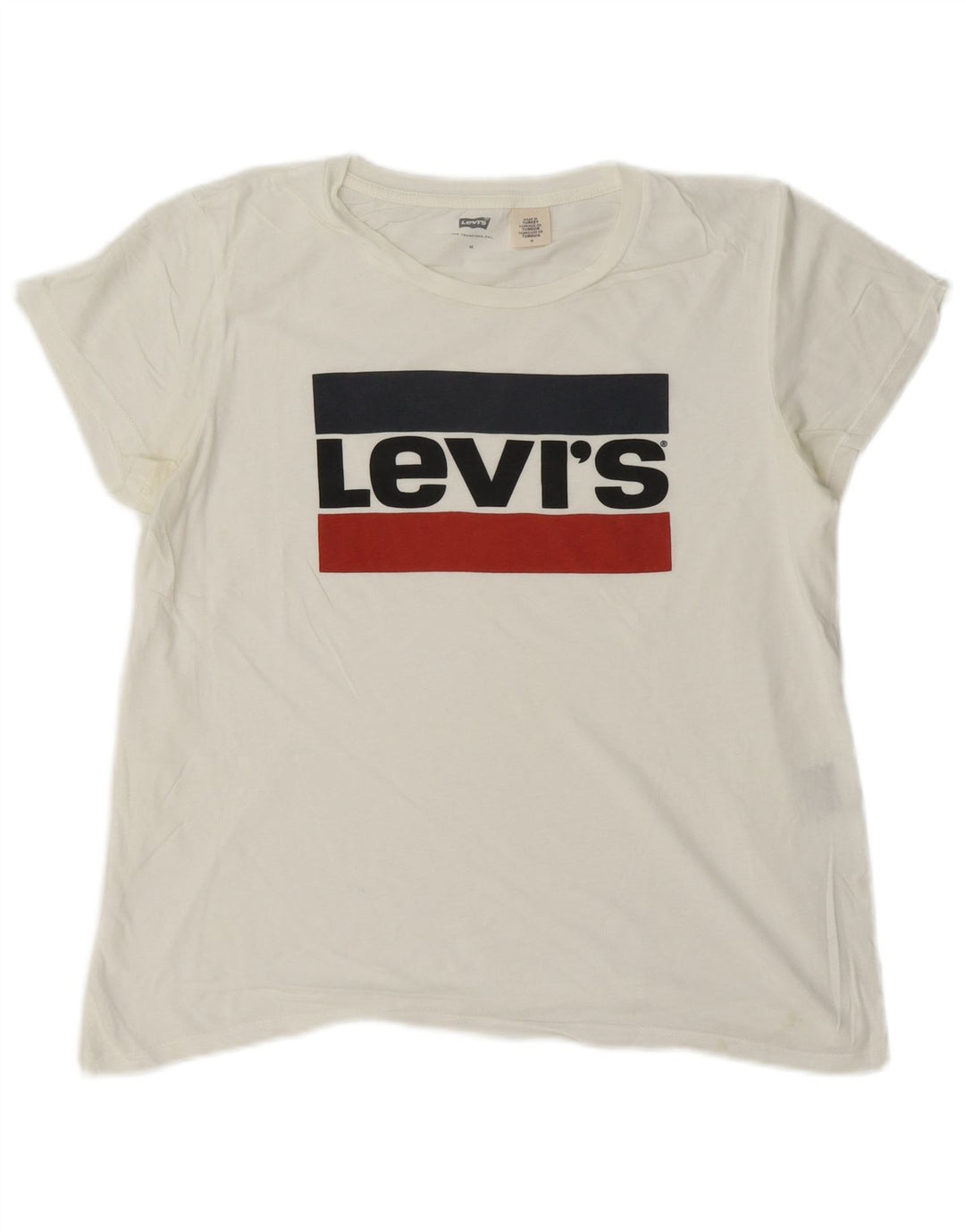 Levi's - Camiseta gráfica para mujer, talla 40, talla mediana, color blanco