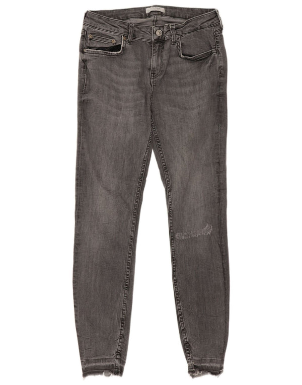 Zara Vaqueros pitillo para mujer EU 42 Large W32 L28 Algodón gris