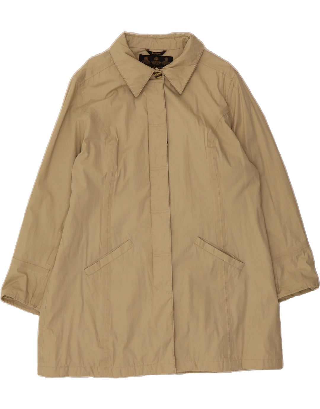 BARBOUR Womens Overcoat UK 18 XL Beige Cotton Vintage Barbour and Second-Hand Barbour from Messina Hembry 