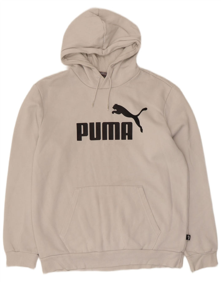 Puma Hombre Sudadera Con Capucha Gráfica Jersey De Algodón Blanco Mediano