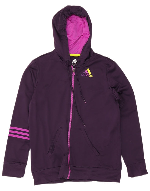 Adidas Sudadera con capucha y cremallera para mujer UK 40/40 Grande Poliéster morado