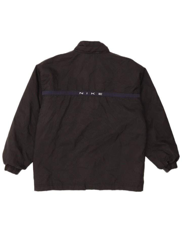 Nike - Chaqueta cortavientos para niños (talla grande, nailon negro, 12 a 13 años)