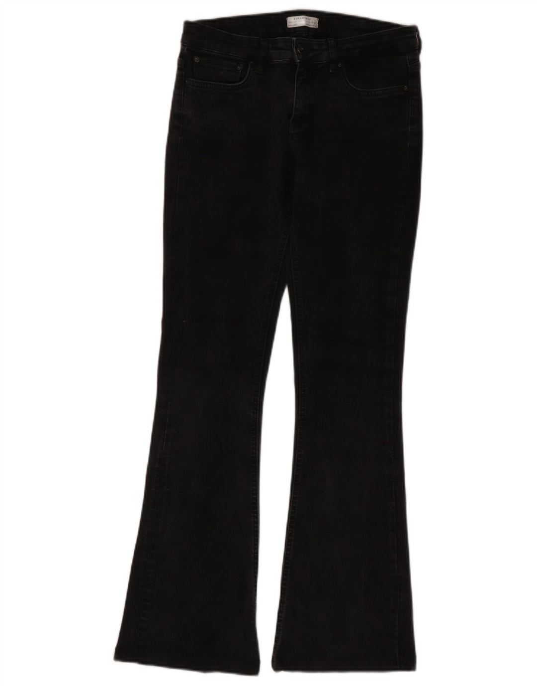 Zara Jeans Acampanados Para Mujer EU 38 Small W28 L31 Algodón Negro