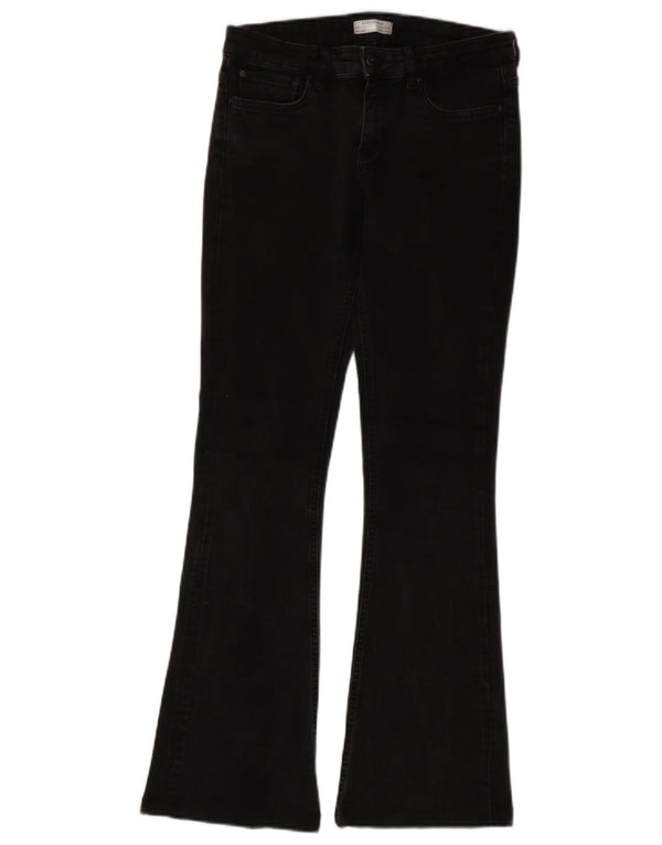 Zara Jeans Acampanados Para Mujer EU 38 Small W28 L31 Algodón Negro
