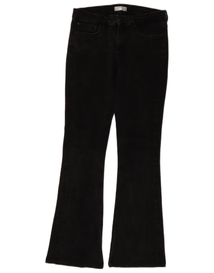 Zara Jeans Acampanados Para Mujer EU 38 Small W28 L31 Algodón Negro