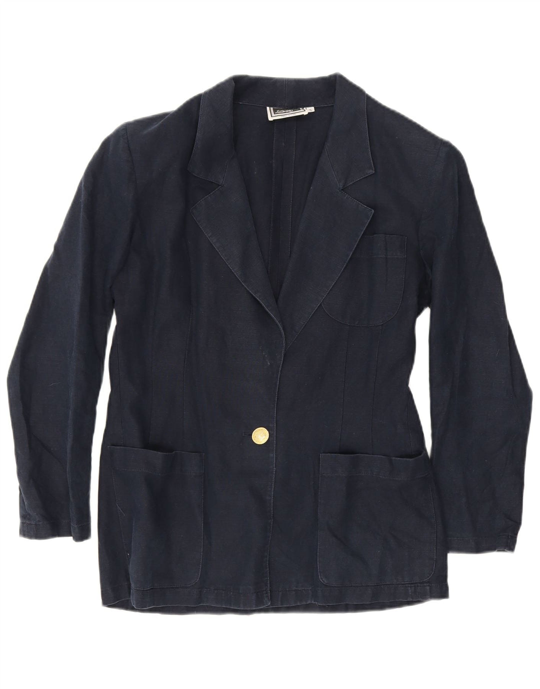 Luisa Spagnoli Chaqueta tipo blazer de 1 botón para mujer UK 10 Small Azul marino