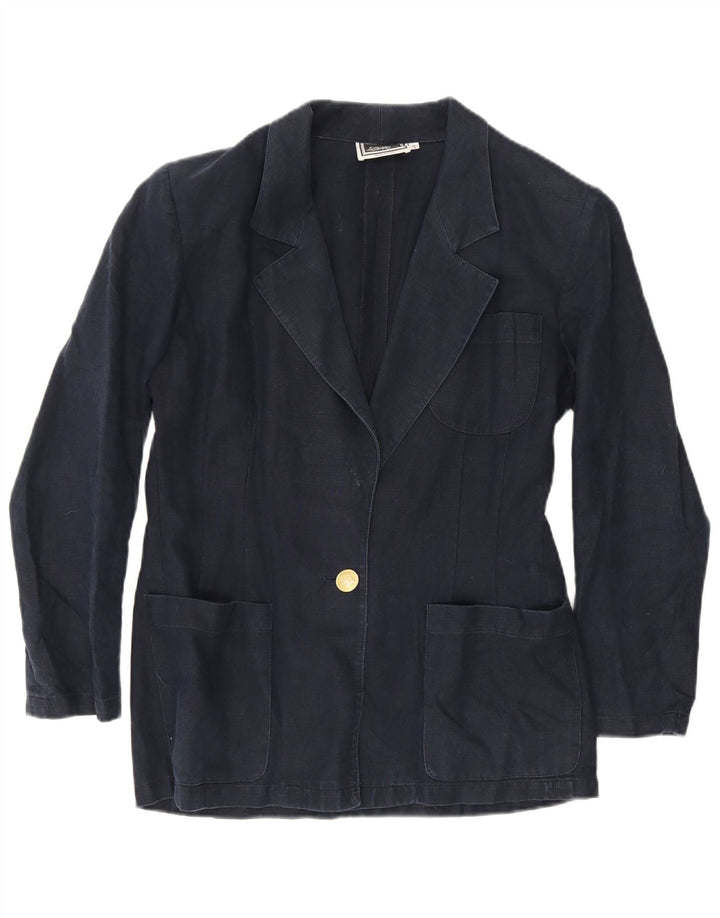 Luisa Spagnoli Chaqueta tipo blazer de 1 botón para mujer UK 10 Small Azul marino