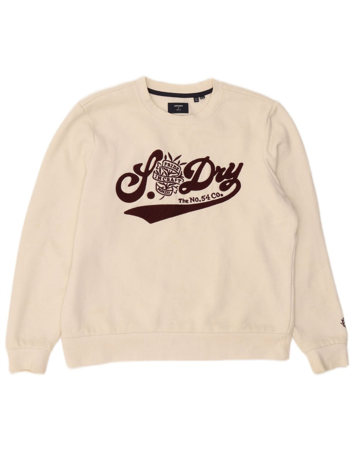 Superdry Sudadera con gráfico extragrande para mujer, talla 40, talla M, color blanco