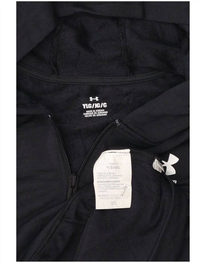 Under Armour Sudadera con capucha y cremallera para niños 11-12 años Grande Poliéster negro