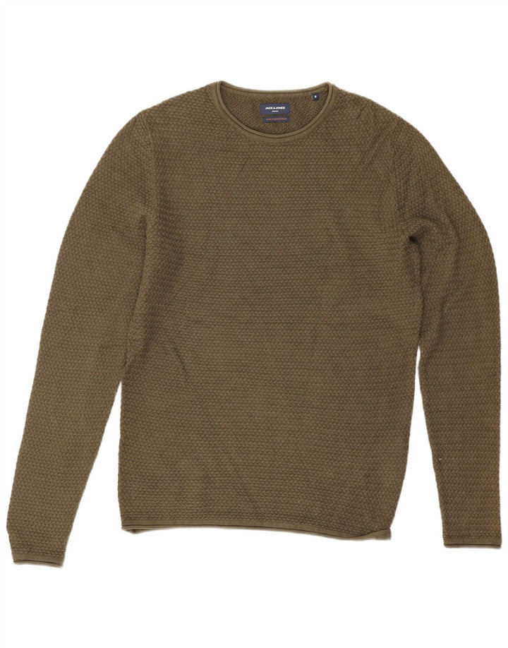 Jack & Jones Jersey con Cuello Redondo para Hombre Small Khaki Cotton