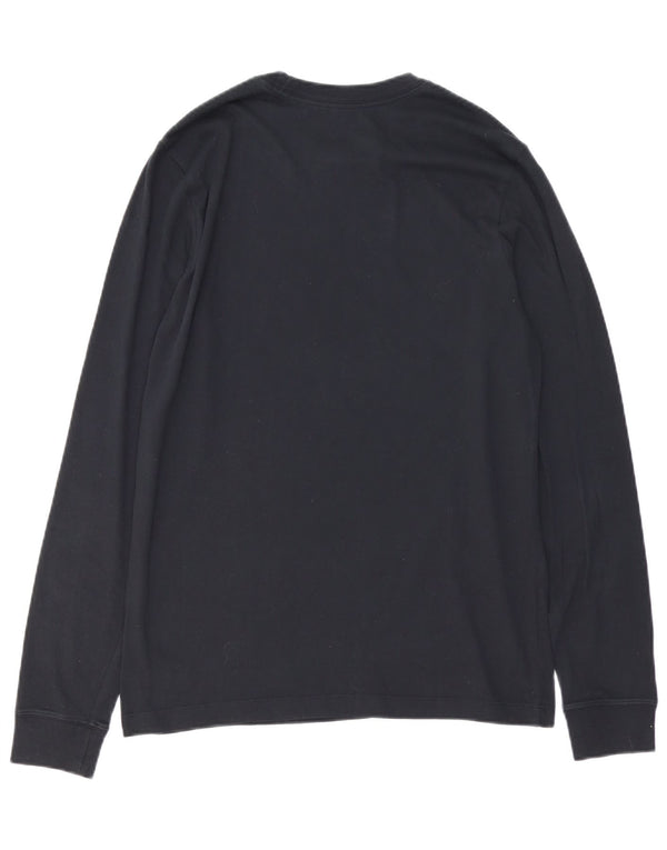 Nike Camiseta de baloncesto con gráfico de manga larga para hombre, talla mediana, azul marino