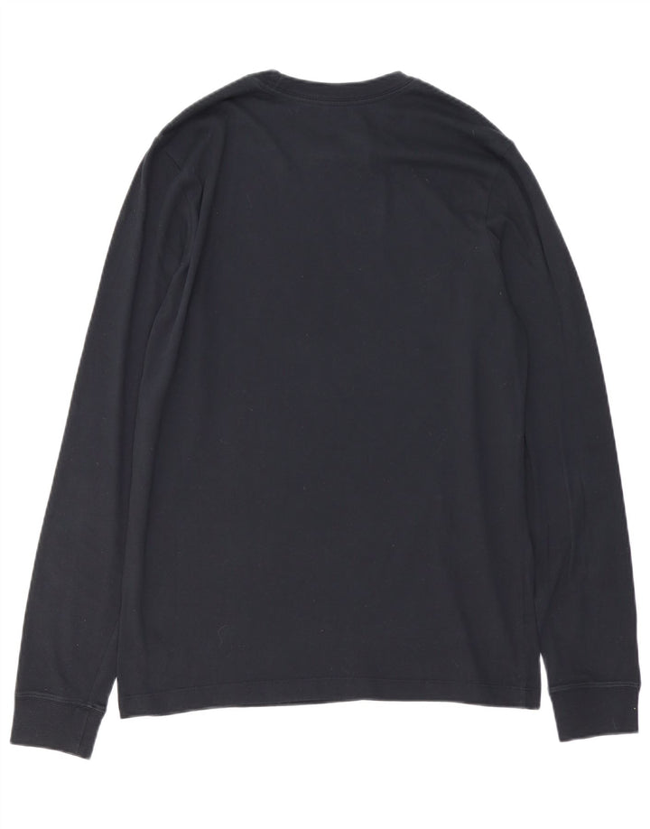 Nike Camiseta de baloncesto con gráfico de manga larga para hombre, talla mediana, azul marino