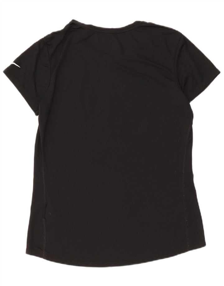 Nike Mujer Dri Fit Graphic Camiseta Top UK 12 Mediano Negro Poliéster