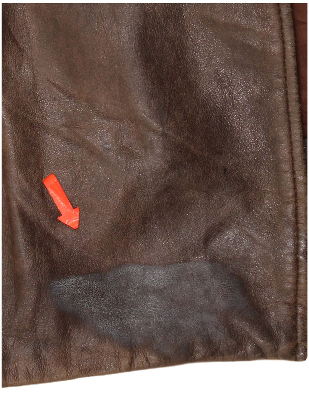 Chaqueta de cuero vintage para hombre Reino Unido 42 XL cuero marrón
