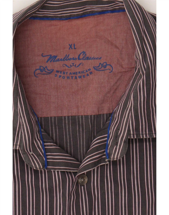 Camisa Marlboro Classics Hombre XL Gris Rayas