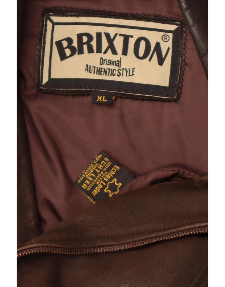 Brixton Chaqueta motera de cuero para mujer UK 40 XL Cuero marrón