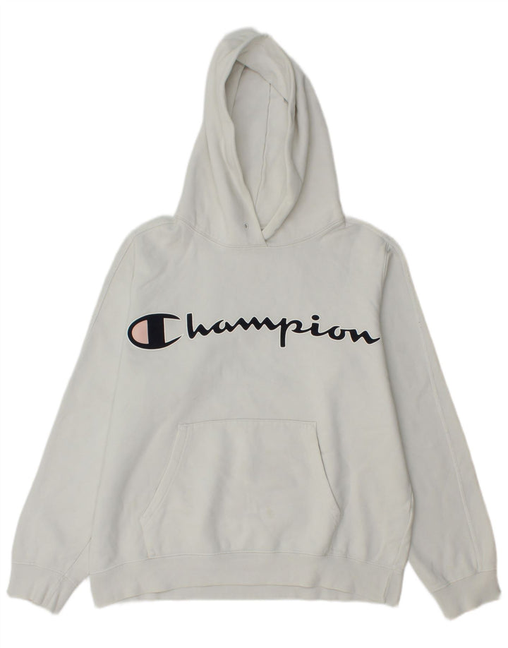 Champion Sudadera con capucha gráfica para mujer UK 14 Medium White Cotton