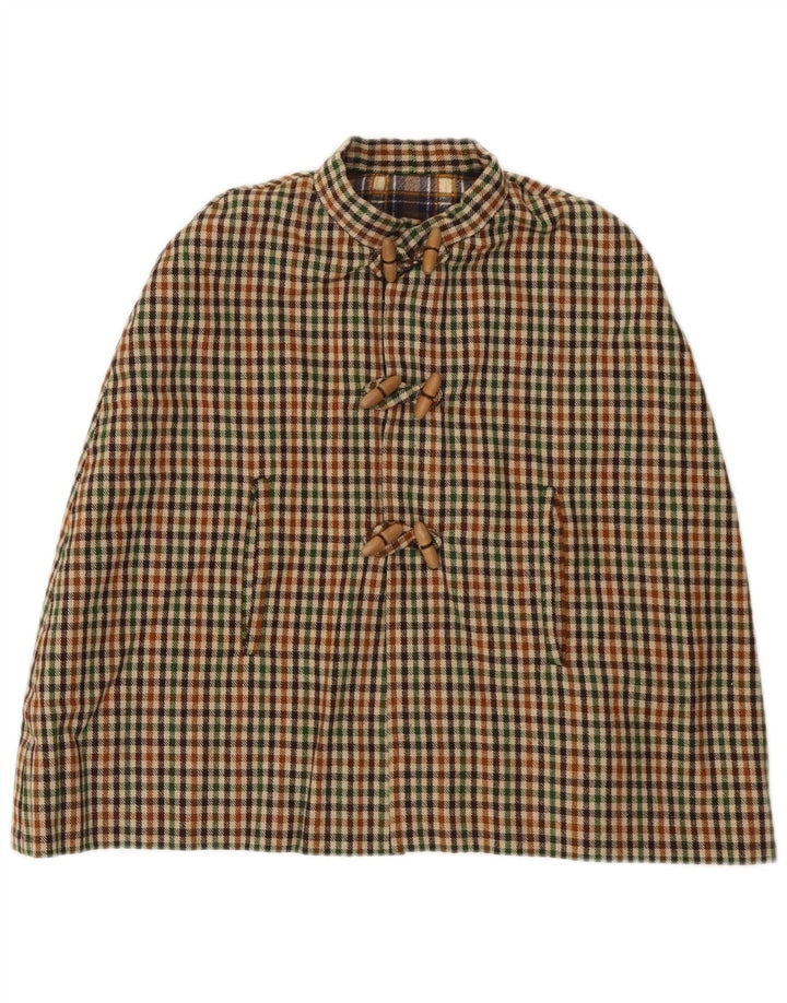 Abrigo Poncho Vintage Niñas 11-12 Años Cuadros Multicolor