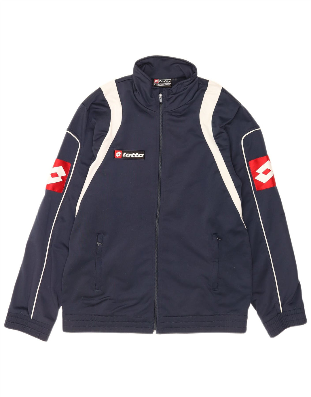 Lotto Chaqueta de chándal para hombre UK 38/40 Medium Azul marino Colorblock