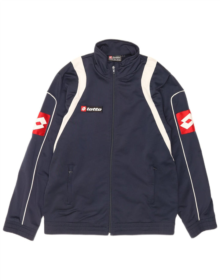 Lotto Chaqueta de chándal para hombre UK 38/40 Medium Azul marino Colorblock