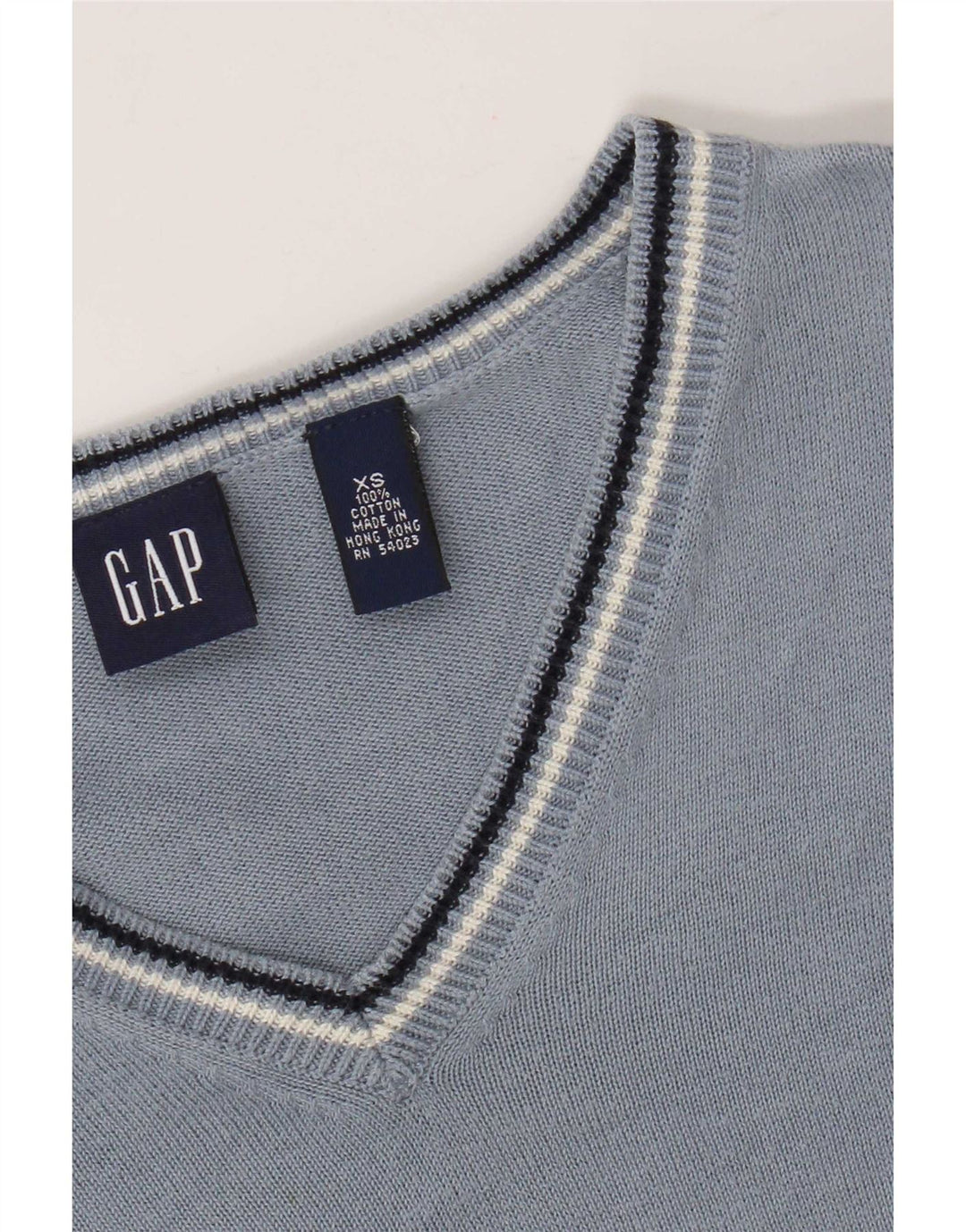 Gap Jersey con Cuello en V para Hombre XS Algodón Azul