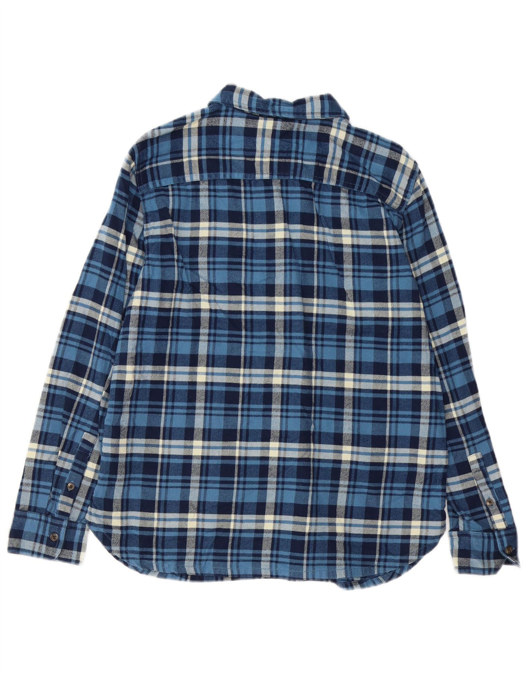 CHAPS Camisa tipo jersey de franela para mujer UK 14 Algodón a cuadros azul mediano