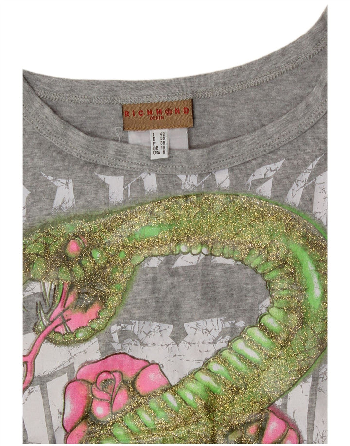 Richmond Top sin mangas con gráfico corto para mujer UK 10 Small Grey