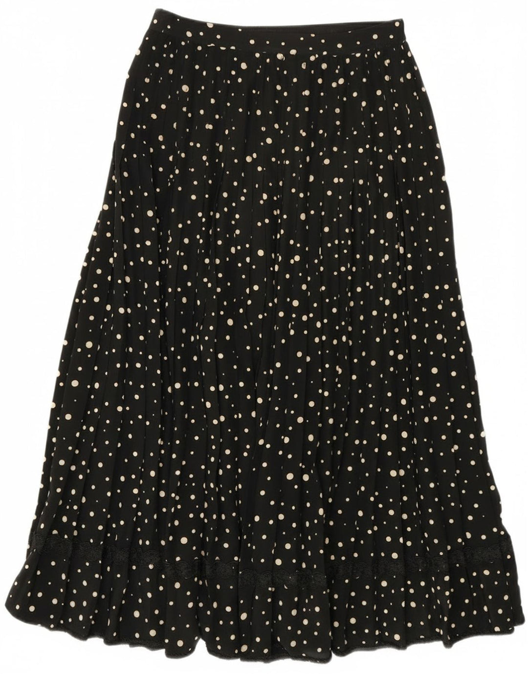 Vintage mujer A-Line falda W28 medio negro manchado