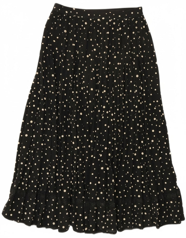 Vintage mujer A-Line falda W28 medio negro manchado