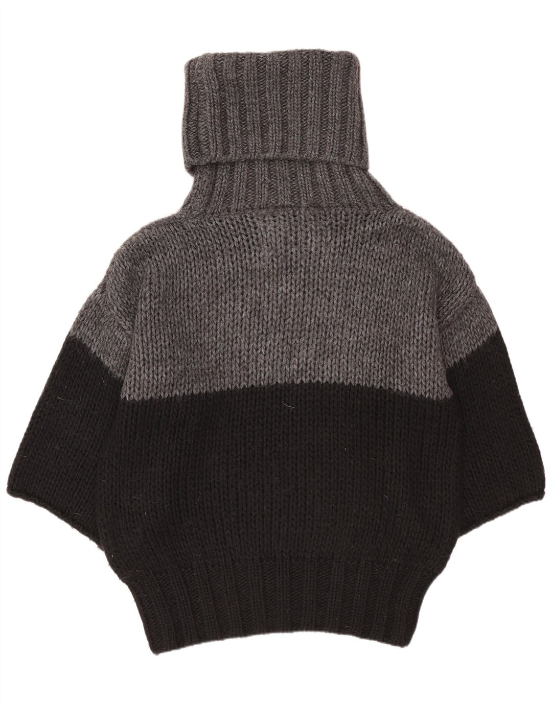 Benetton Jersey De Cuello Alto Con Alas De Murciélago Para Mujer UK 40 Small Negro