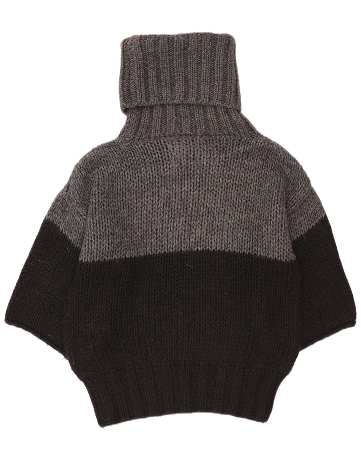 Benetton Jersey De Cuello Alto Con Alas De Murciélago Para Mujer UK 40 Small Negro
