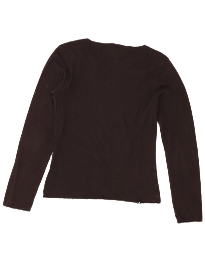 Puma Mujer Gráfico Top Manga Larga UK 10 Pequeño Negro