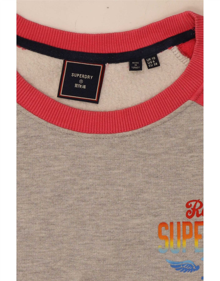 Superdry Sudadera extragrande para mujer, talla 40, color gris pequeño