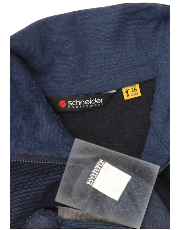 Cárdigan Schneider para hombre, suéter medio azul marino con bloques de color poliacrílico