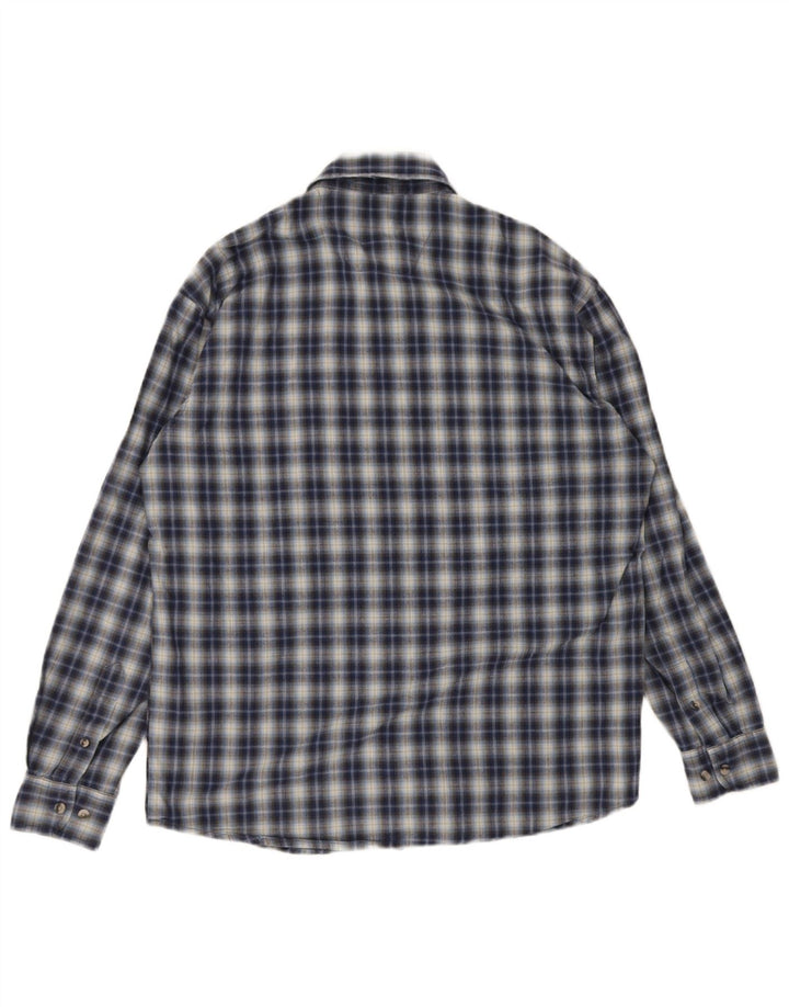 Camisa Wrangler Hombre Medium Azul Marino Cuadros Algodón