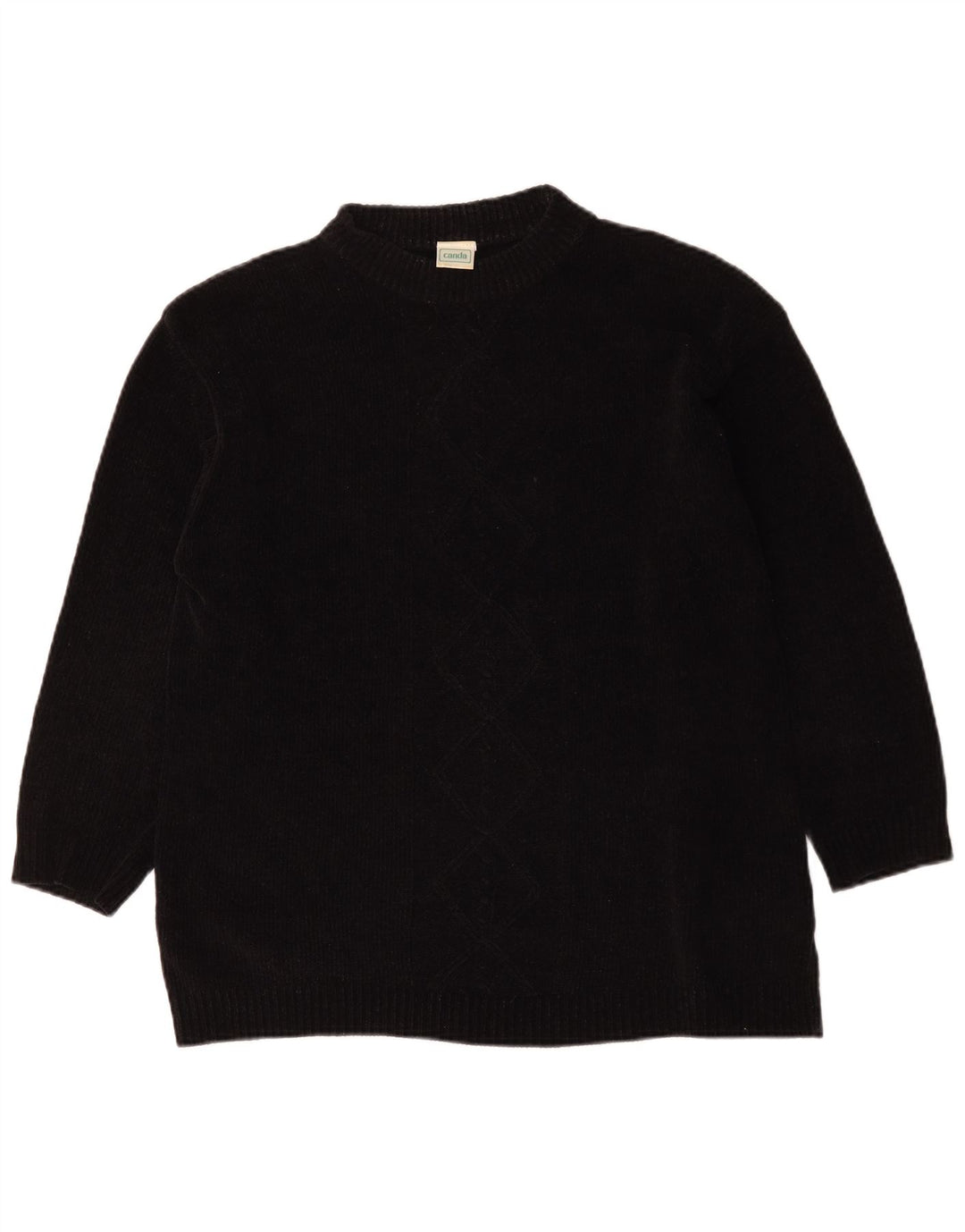 Canda - Jersey extragrande con cuello de tortuga para mujer, talla M, color negro