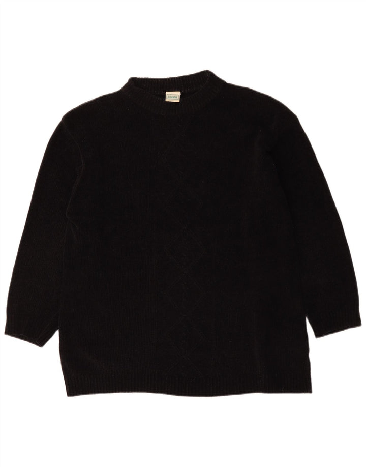 Canda - Jersey extragrande con cuello de tortuga para mujer, talla M, color negro