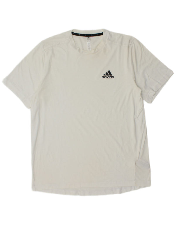 Adidas Hombre Aeroready Camiseta Top Medio Blanco Poliéster