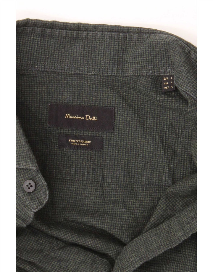Camisa Massimo Dutti Hombre Verde Grande