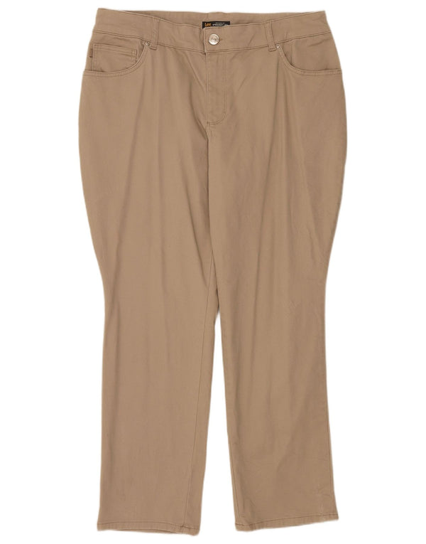 Lee Pantalones casuales rectos de talle medio para mujer US 18 2XL W36 L30 Beige