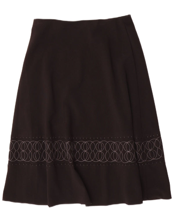 Marks & Spencer Falda acampanada para mujer UK 12 Medium W32 Negro Geométrico