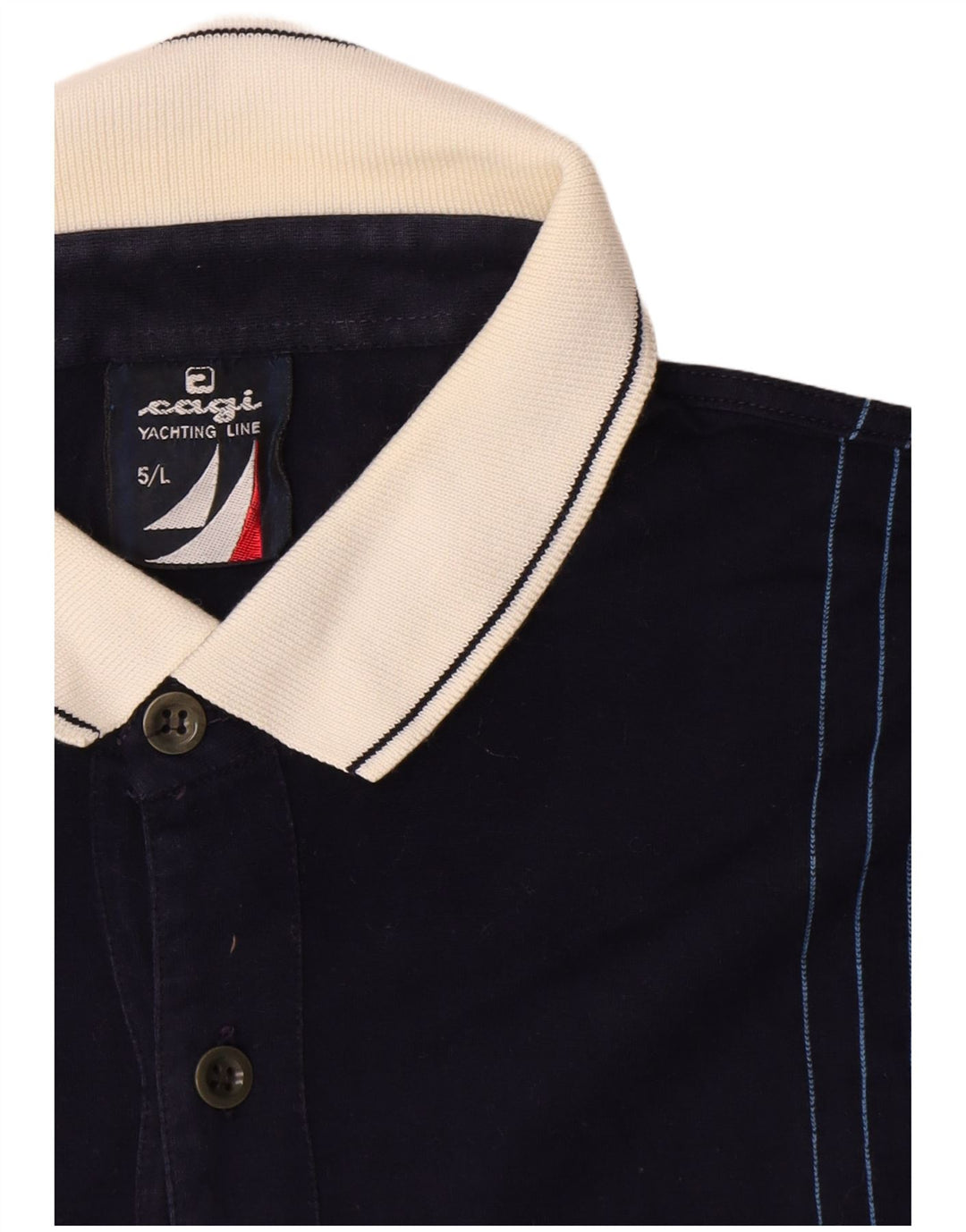 Cagi - Polo para hombre, talla grande, color azul marino a rayas