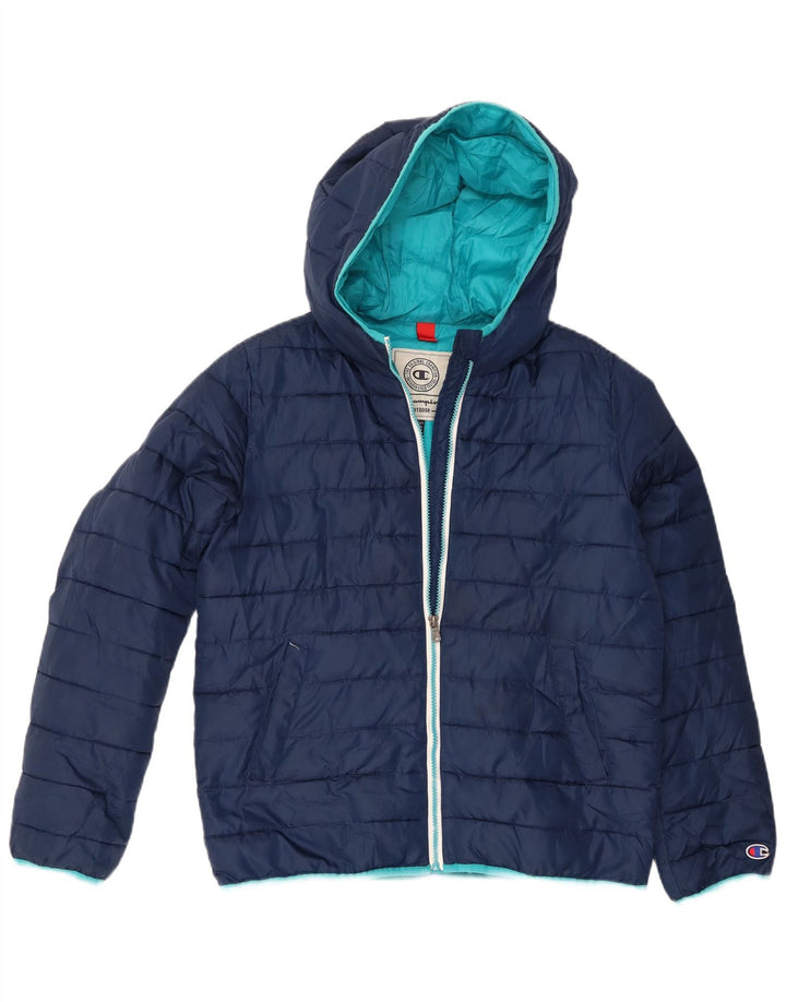 Champion Chaqueta Acolchada Con Capucha Niño 13-14 Años XL Azul Marino Poliéster