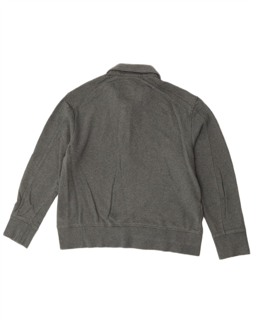 Cos Mens Relaxed Zip Neck Sudadera Jumper Algodón Verde Medio