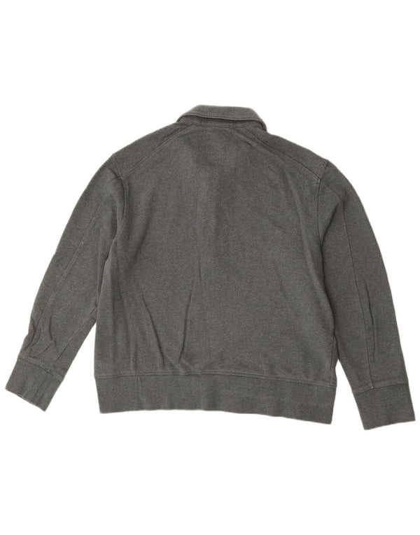 Cos Mens Relaxed Zip Neck Sudadera Jumper Algodón Verde Medio