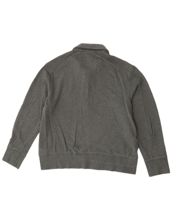 Cos Mens Relaxed Zip Neck Sudadera Jumper Algodón Verde Medio