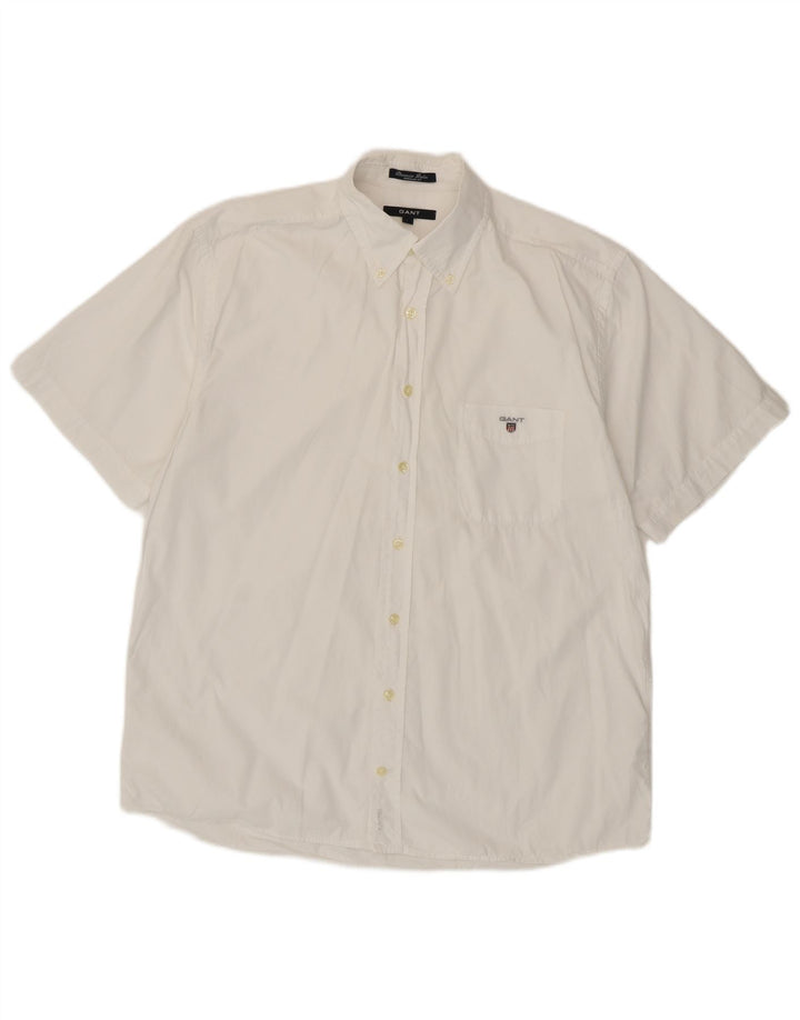 Gant Camisa Regular Fit De Manga Corta Para Hombre Algodón Blanco Grande
