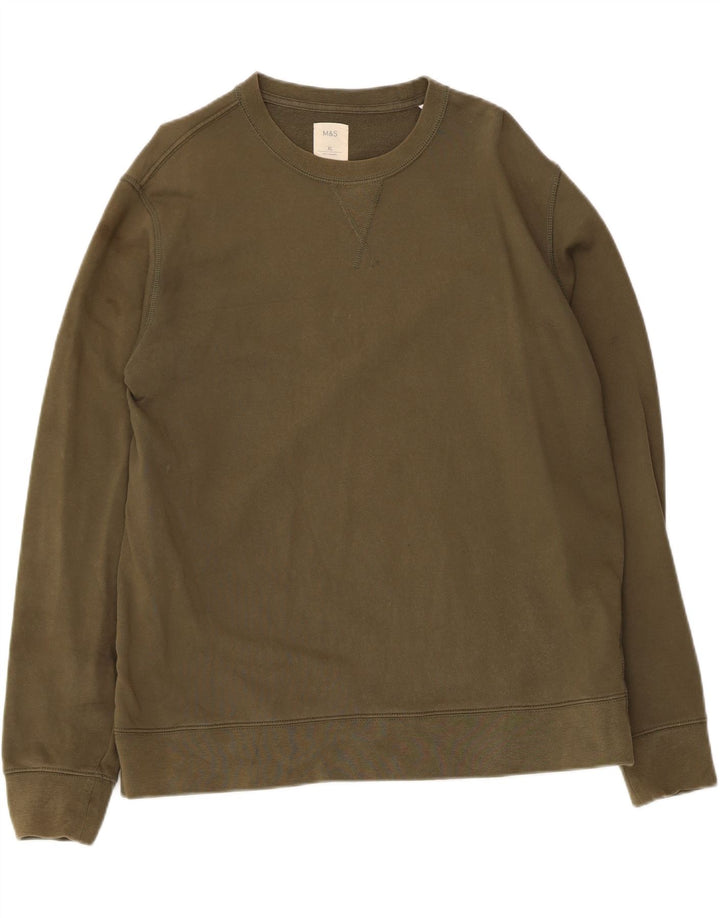 MARKS & SPENCER Sudadera Hombre XL Caqui Algodón