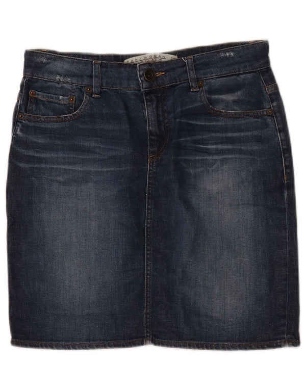 Zara Falda Vaquera Mujer EU 38 Small W28 Azul Marino Algodón