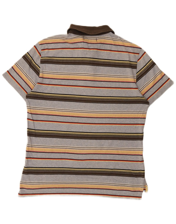 Polo Gas Hombre De Algodón A Rayas Gris Medio